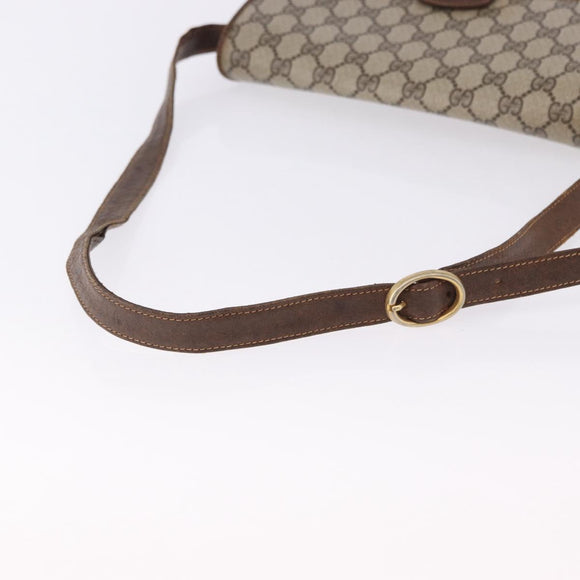 GUCCI GG Supreme Shoulder Bag PVC Beige Gold Auth 193131