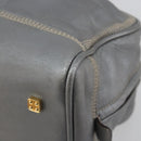LOEWE Amazona 28 Hand Bag Leather Silver Gold Auth 193132V-15