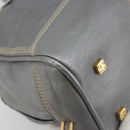 LOEWE Amazona 28 Hand Bag Leather Silver Gold Auth 193132V-16