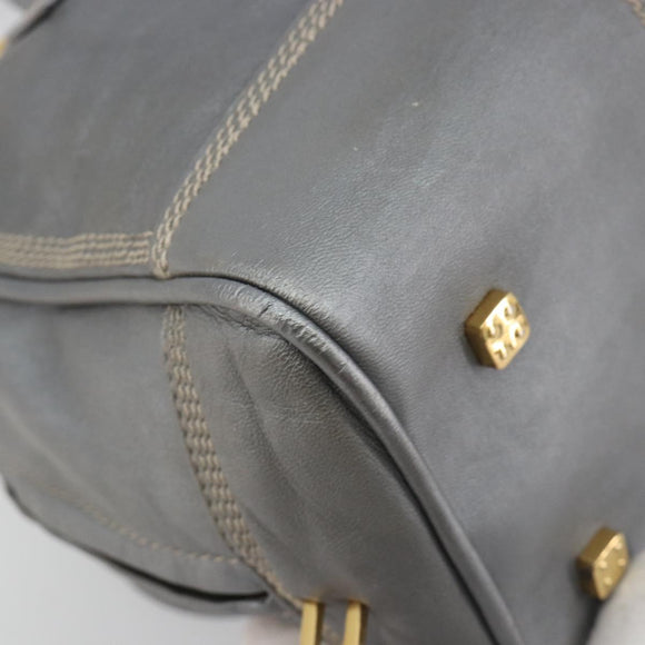 LOEWE Amazona 28 Hand Bag Leather Silver Gold Auth 193132V