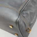 LOEWE Amazona 28 Hand Bag Leather Silver Gold Auth 193132V-17