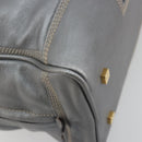 LOEWE Amazona 28 Hand Bag Leather Silver Gold Auth 193132V-8