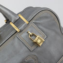 LOEWE Amazona 28 Hand Bag Leather Silver Gold Auth 193132V-18