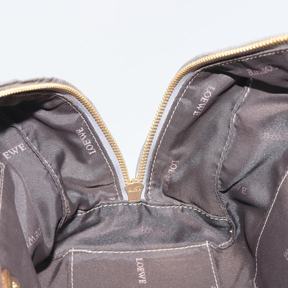 LOEWE Amazona 28 Hand Bag Leather Silver Gold Auth 193132V