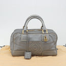 LOEWE Amazona 28 Hand Bag Leather Silver Gold Auth 193132V-12