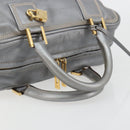 LOEWE Amazona 28 Hand Bag Leather Silver Gold Auth 193132V-7