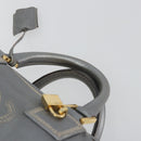 LOEWE Amazona 28 Hand Bag Leather Silver Gold Auth 193132V-14