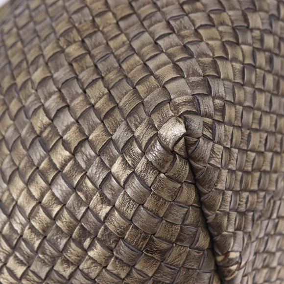 BOTTEGA VENETA INTRECCIATO Cabas MM Tote Bag Leather Gold 115664 Auth 193133SAM
