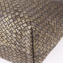 BOTTEGA VENETA INTRECCIATO Cabas MM Tote Bag Leather Gold 115664 Auth 193133SAM-16