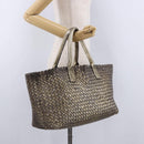 BOTTEGA VENETA INTRECCIATO Cabas MM Tote Bag Leather Gold 115664 Auth 193133SAM-23