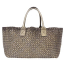 BOTTEGA VENETA INTRECCIATO Cabas MM Tote Bag Leather Gold 115664 Auth 193133SAM-13