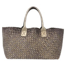 BOTTEGA VENETA INTRECCIATO Cabas MM Tote Bag Leather Gold 115664 Auth 193133SAM-2