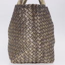 BOTTEGA VENETA INTRECCIATO Cabas MM Tote Bag Leather Gold 115664 Auth 193133SAM-3