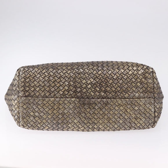 BOTTEGA VENETA INTRECCIATO Cabas MM Tote Bag Leather Gold 115664 Auth 193133SAM