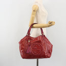 GUCCI Soho Hand Bag Patent leather Red Gold 282309 Auth 193134-22