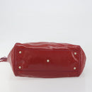 GUCCI Soho Hand Bag Patent leather Red Gold 282309 Auth 193134-5