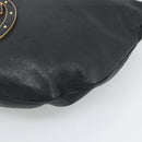 GUCCI Interlocking G Shoulder Bag Leather Black Gold 121546 Auth 193135V-14