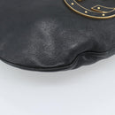 GUCCI Interlocking G Shoulder Bag Leather Black Gold 121546 Auth 193135V-15