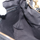 GUCCI Interlocking G Shoulder Bag Leather Black Gold 121546 Auth 193135V-20