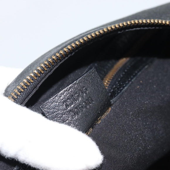 GUCCI Interlocking G Shoulder Bag Leather Black Gold 121546 Auth 193135V