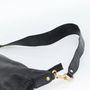GUCCI Interlocking G Shoulder Bag Leather Black Gold 121546 Auth 193135V-8