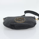 GUCCI Interlocking G Shoulder Bag Leather Black Gold 121546 Auth 193135V-5