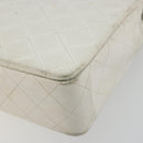 CHANEL Matelasse Chain Shoulder Bag Lamb Skin White Gold CC Auth 193136-16