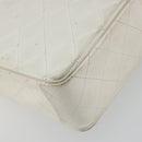 CHANEL Matelasse Chain Shoulder Bag Lamb Skin White Gold CC Auth 193136-9