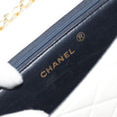 CHANEL Matelasse Chain Shoulder Bag Lamb Skin White Gold CC Auth 193136-19