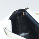 CHANEL Matelasse Chain Shoulder Bag Lamb Skin White Gold CC Auth 193136-21