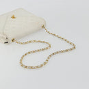 CHANEL Matelasse Chain Shoulder Bag Lamb Skin White Gold CC Auth 193136-7