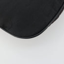 FENDI Zucchino Canvas Shoulder Bag Dark Brown Silver Auth 193139V-15