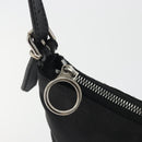 FENDI Zucchino Canvas Shoulder Bag Dark Brown Silver Auth 193139V-9