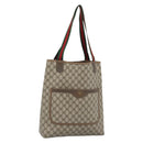 GUCCI GG Supreme Web Sherry Line Tote Bag PVC Beige 39 02 003 Auth 193140-1