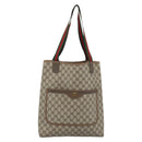 GUCCI GG Supreme Web Sherry Line Tote Bag PVC Beige 39 02 003 Auth 193140-13