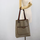 GUCCI GG Supreme Web Sherry Line Tote Bag PVC Beige 39 02 003 Auth 193140-21