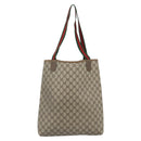 GUCCI GG Supreme Web Sherry Line Tote Bag PVC Beige 39 02 003 Auth 193140-2