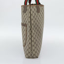 GUCCI GG Supreme Web Sherry Line Tote Bag PVC Beige 39 02 003 Auth 193140-4