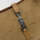 GUCCI Jackie Shoulder Bag Suede Beige Silver 001 3735 Auth 193141A-17
