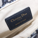 Christian Dior Trotter Canvas Saddle Hand Bag Navy Gold Auth 193142SM-17