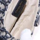 Christian Dior Trotter Canvas Saddle Hand Bag Navy Gold Auth 193142SM-18