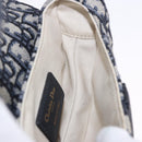 Christian Dior Trotter Canvas Saddle Hand Bag Navy Gold Auth 193142SM-19