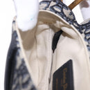 Christian Dior Trotter Canvas Saddle Hand Bag Navy Gold Auth 193142SM-20