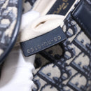 Christian Dior Trotter Canvas Saddle Hand Bag Navy Gold Auth 193142SM-21