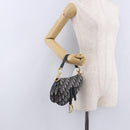 Christian Dior Trotter Canvas Saddle Hand Bag Navy Gold Auth 193142SM-22