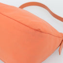 FENDI Mamma Baguette Shoulder Bag Cotton jersey Orange Silver Auth 193143-9