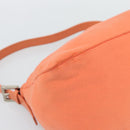 FENDI Mamma Baguette Shoulder Bag Cotton jersey Orange Silver Auth 193143-14