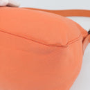FENDI Mamma Baguette Shoulder Bag Cotton jersey Orange Silver Auth 193143-15