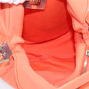 FENDI Mamma Baguette Shoulder Bag Cotton jersey Orange Silver Auth 193143-11