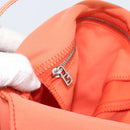 FENDI Mamma Baguette Shoulder Bag Cotton jersey Orange Silver Auth 193143-21